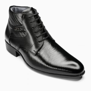 Leather Zip Ankle Boot (Black)